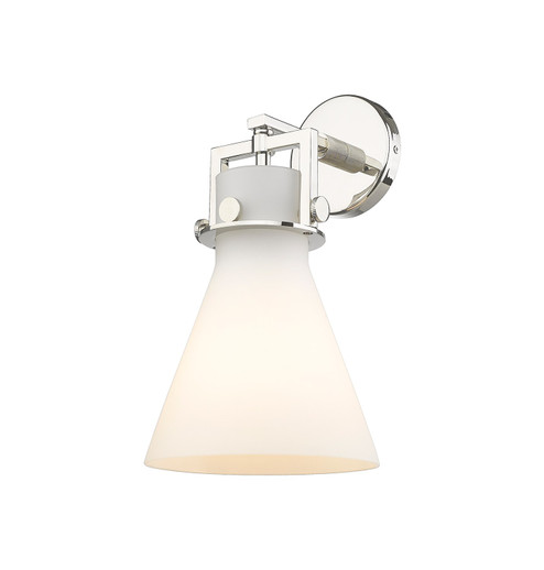 Sconces Single Glass by Innovations ( 405 | 411-1W-PN-G411-8WH Downtown Urban ) 
