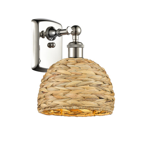 Sconces Single Glass by Innovations ( 405 | 516-1W-PN-RBD-8-NAT Ballston ) 