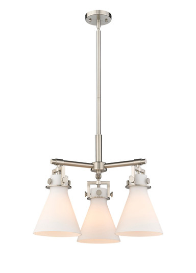 Mini Chandeliers Glass Shade by Innovations ( 405 | 411-3CR-SN-G411-7WH Downtown Urban ) 