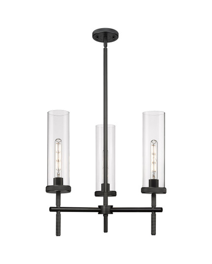 Mini Chandeliers Glass Shade by Innovations ( 405 | 471-3CR-BK-G471-12CL Downtown Urban ) 