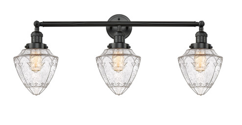 Bathroom Fixtures Three Lights by Innovations ( 405 | 205-BK-G664-7-LED Franklin Restoration ) 