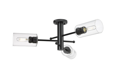 Semi-Flush Mts. Geometric/Linear by Innovations ( 405 | 434-3F-BK-G434-7CL Downtown Urban ) 