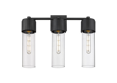 Bathroom Fixtures Three Lights by Innovations ( 405 | 428-3W-BK-G428-12CL Downtown Urban ) 
