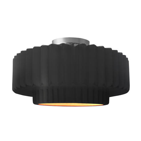Semi-Flush Mts. Drum Shade by Justice Designs ( 102 | CER-6375-CBGD-NCKL Radiance ) 