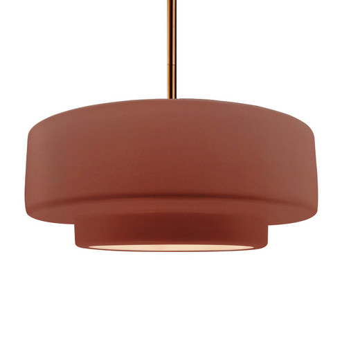 Pendants Drum Shade by Justice Designs ( 102 | CER-6545-CLAY-BRSS-RIGID Radiance ) 