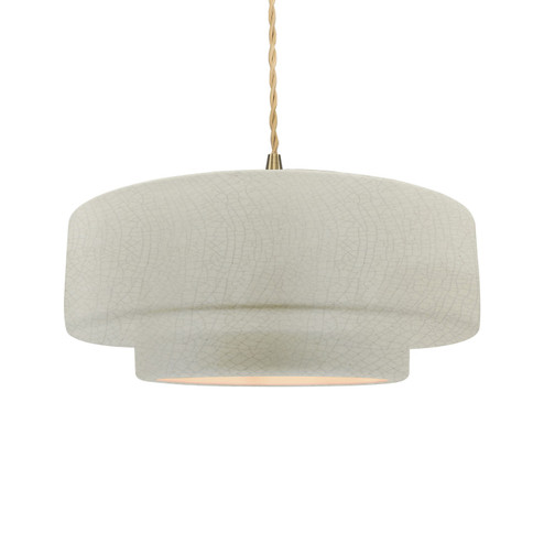 Pendants Drum Shade by Justice Designs ( 102 | CER-6545-CRK-BRSS-BEIG-TWST Radiance ) 