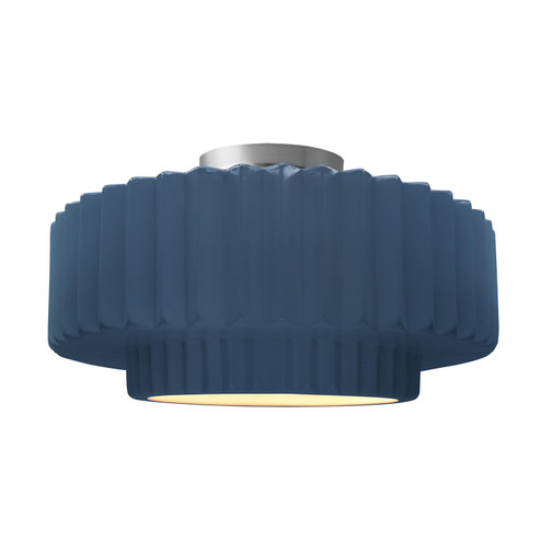 Semi-Flush Mts. Drum Shade by Justice Designs ( 102 | CER-6375-MID-NCKL Radiance ) 