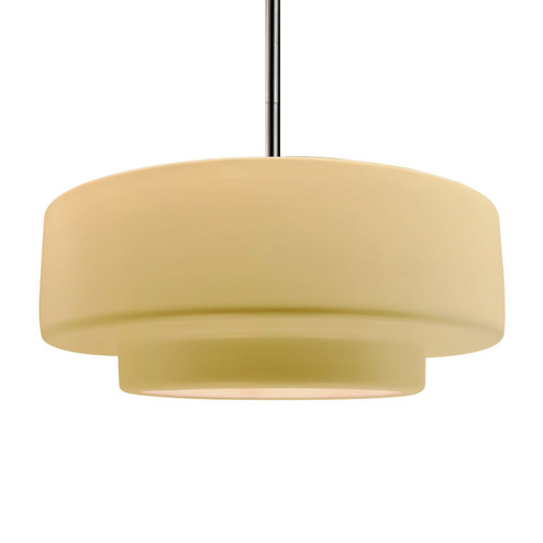 Pendants Drum Shade by Justice Designs ( 102 | CER-6545-MYLW-NCKL-RIGID Radiance )  Pendants Drum Shade by Justice Designs ( 102 | CER-6545-MYLW-NCKL-RIGID Radiance )
