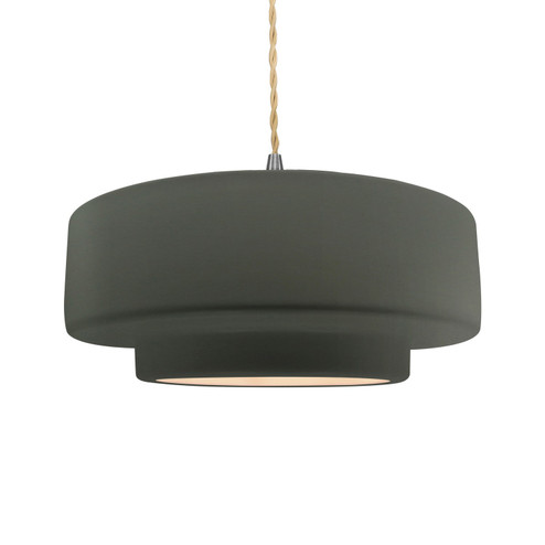 Pendants Drum Shade by Justice Designs ( 102 | CER-6545-PWGN-NCKL-BEIG-TWST Radiance ) 