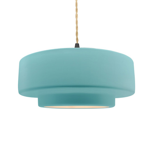 Pendants Drum Shade by Justice Designs ( 102 | CER-6545-RFPL-MBLK-BEIG-TWST Radiance ) 