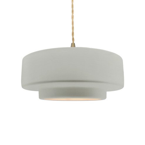Pendants Drum Shade by Justice Designs ( 102 | CER-6543-BIS-BRSS-BEIG-TWST Radiance ) 