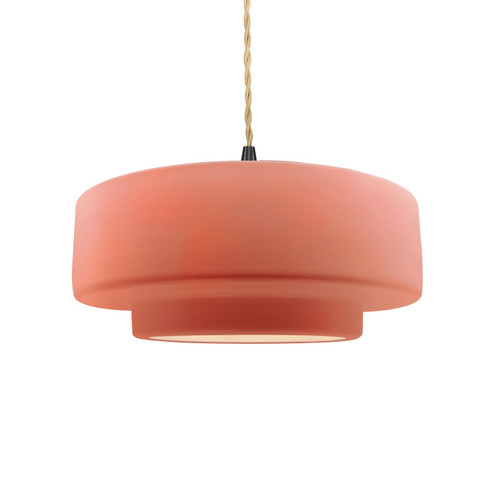 Pendants Drum Shade by Justice Designs ( 102 | CER-6543-BSH-MBLK-BEIG-TWST Radiance ) 