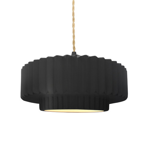 Pendants Drum Shade by Justice Designs ( 102 | CER-6553-CRB-MBLK-BEIG-TWST Radiance ) 