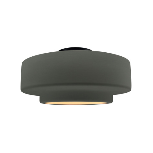 Semi-Flush Mts. Drum Shade by Justice Designs ( 102 | CER-6363-PWGN-MBLK Radiance ) 