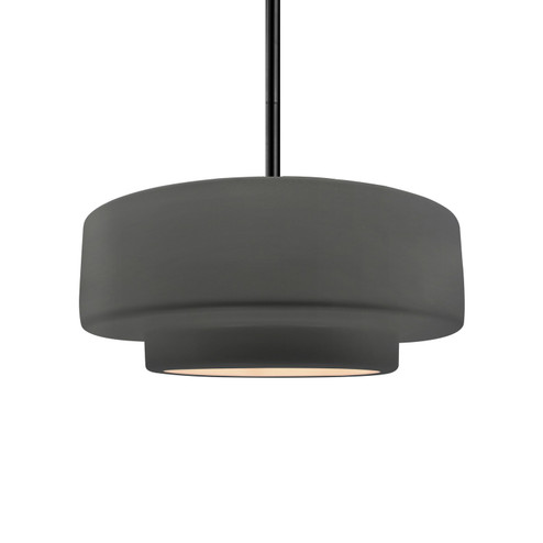 Pendants Drum Shade by Justice Designs ( 102 | CER-6543-GRY-MBLK-RIGID Radiance ) 