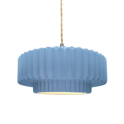 Pendants Drum Shade by Justice Designs ( 102 | CER-6553-SKBL-NCKL-BEIG-TWST Radiance ) 