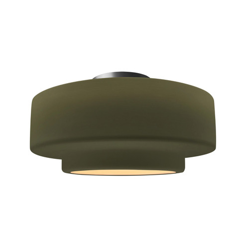 Semi-Flush Mts. Drum Shade by Justice Designs ( 102 | CER-6365-MGRN-NCKL Radiance ) 