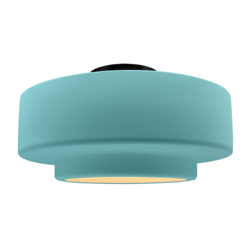Semi-Flush Mts. Drum Shade by Justice Designs ( 102 | CER-6365-RFPL-MBLK Radiance ) 