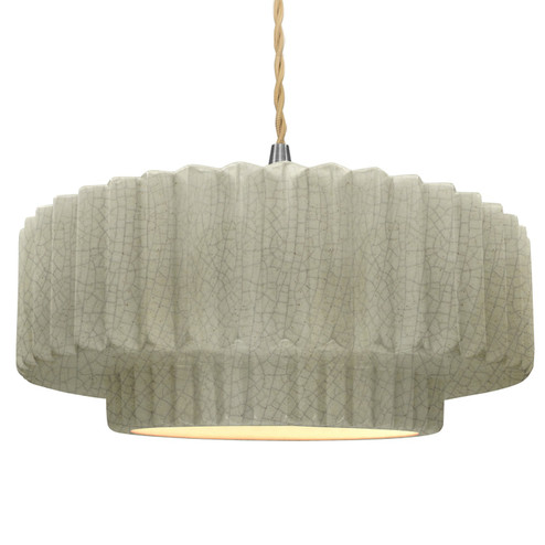 Pendants Drum Shade by Justice Designs ( 102 | CER-6555-CKC-NCKL-BEIG-TWST Radiance ) 
