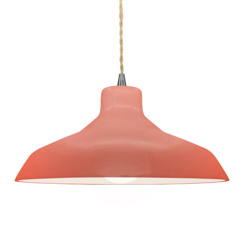 Pendants Glass Down by Justice Designs ( 102 | CER-6265-BSH-NCKL-BEIG-TWST Radiance ) 
