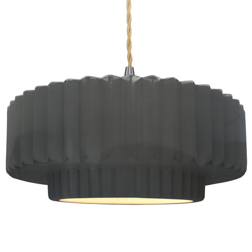 Pendants Drum Shade by Justice Designs ( 102 | CER-6555-GRY-NCKL-BEIG-TWST Radiance ) 