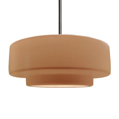 Pendants Drum Shade by Justice Designs ( 102 | CER-6545-ADOB-NCKL-RIGID Radiance ) 