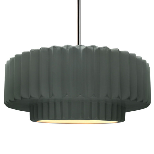 Pendants Drum Shade by Justice Designs ( 102 | CER-6555-PWGN-NCKL-RIGID Radiance ) 