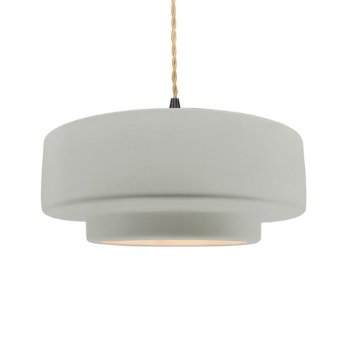 Pendants Drum Shade by Justice Designs ( 102 | CER-6545-BIS-MBLK-BEIG-TWST Radiance ) 