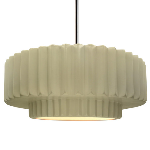 Pendants Drum Shade by Justice Designs ( 102 | CER-6555-VAN-NCKL-RIGID Radiance ) 