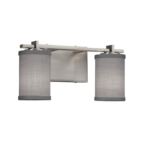 Bathroom Fixtures Two Lights by Justice Designs ( 102 | FAB-8442-10-GRAY-NCKL-LED2-1400 Textile ) 
