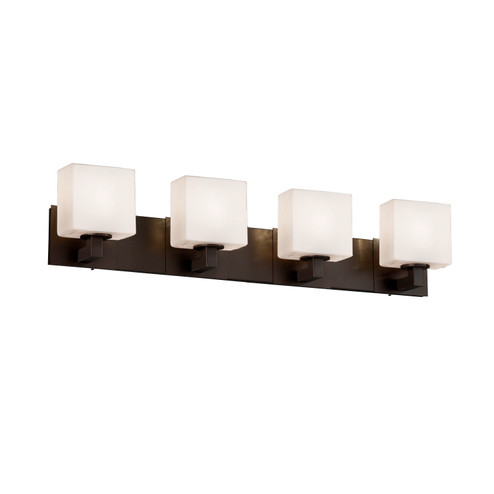 Bathroom Fixtures Four Lights by Justice Designs ( 102 | FSN-8924-55-OPAL-DBRZ Fusion ) 