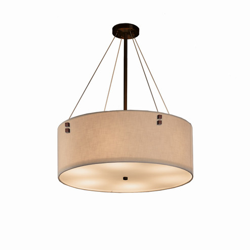 Pendants Drum Shade by Justice Designs ( 102 | FAB-9532-CREM-DBRZ-F2 Textile ) 