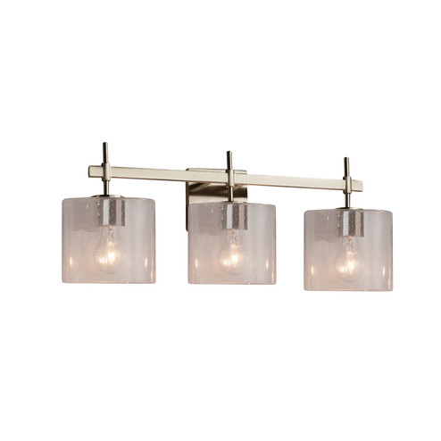 Bathroom Fixtures Three Lights by Justice Designs ( 102 | FSN-8413-30-SEED-NCKL-LED3-2100 Fusion ) 
