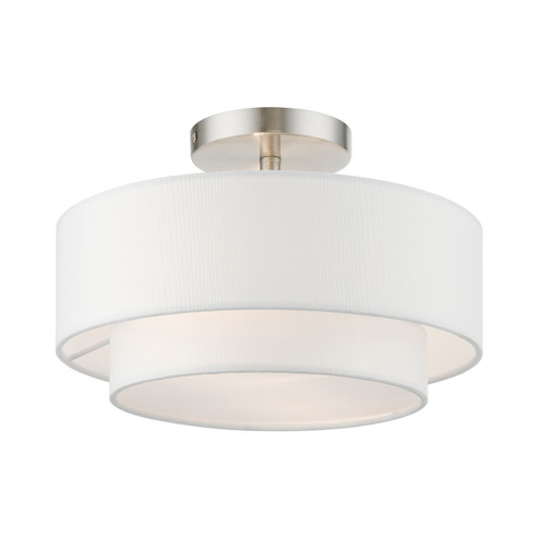 Semi-Flush Mts. Drum Shade by Livex Lighting ( 107 | 47151-91 Meridian ) 