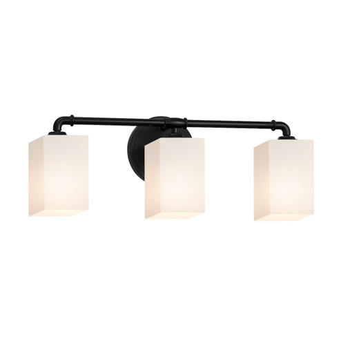 Bathroom Fixtures Three Lights by Justice Designs ( 102 | FSN-8463-15-OPAL-MBLK Fusion ) 