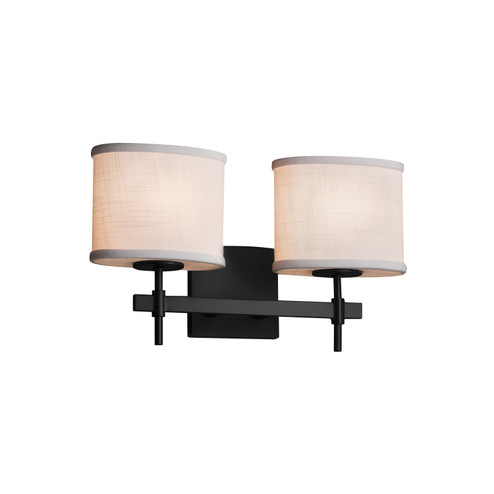 Bathroom Fixtures Two Lights by Justice Designs ( 102 | FAB-8412-30-WHTE-MBLK Textile ) 