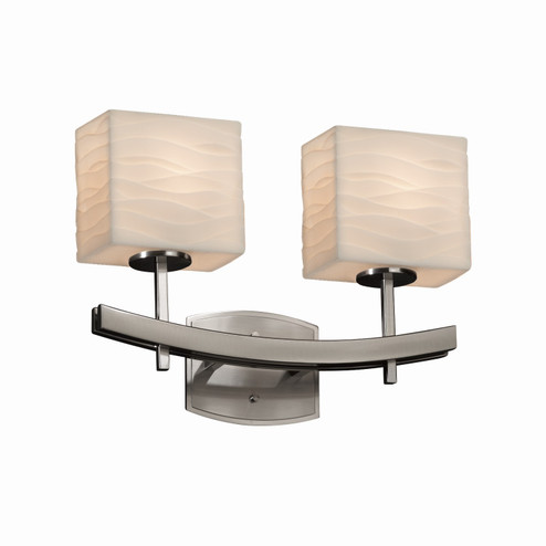 Bathroom Fixtures Two Lights by Justice Designs ( 102 | PNA-8592-55-WAVE-NCKL-LED2-1400 Porcelina ) 