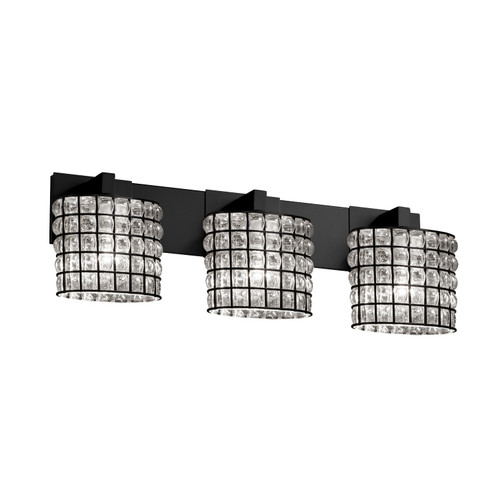 Bathroom Fixtures Three Lights by Justice Designs ( 102 | WGL-8923-30-GRCB-MBLK-LED3-2100 Wire Glass ) 