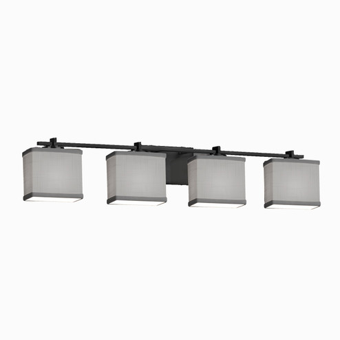 Bathroom Fixtures Four Lights by Justice Designs ( 102 | FSN-8444-55-OPAL-MBLK Fusion ) 