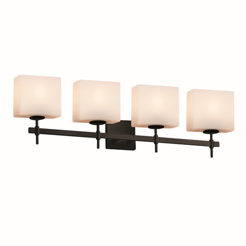 Bathroom Fixtures Four Lights by Justice Designs ( 102 | FSN-8414-55-OPAL-MBLK-LED4-2800 Fusion ) 