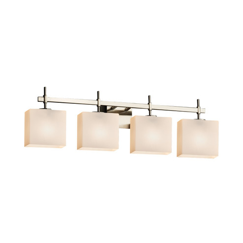 Bathroom Fixtures Four Lights by Justice Designs ( 102 | FSN-8414-55-OPAL-NCKL Fusion ) 