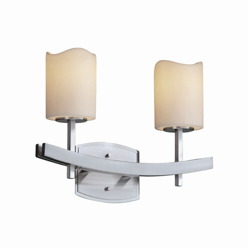 Bathroom Fixtures Two Lights by Justice Designs ( 102 | CNDL-8592-14-CREM-NCKL-LED2-1400 CandleAria ) 