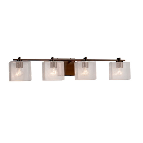 Bathroom Fixtures Four Lights by Justice Designs ( 102 | FSN-8444-55-SEED-DBRZ Fusion ) 