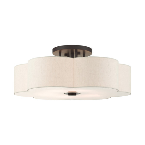 Semi-Flush Mts. Drum Shade by Livex Lighting ( 107 | 58069-92 Solstice ) 