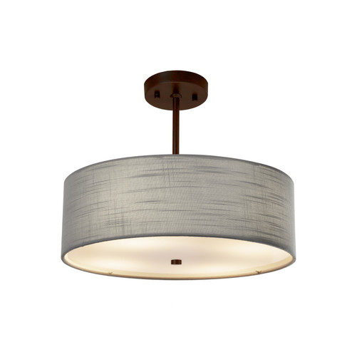 Pendants Drum Shade by Justice Designs ( 102 | FAB-9591-GRAY-DBRZ Textile ) 