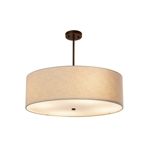 Semi-Flush Mts. Drum Shade by Justice Designs ( 102 | FAB-9592-CREM-DBRZ Textile )  Semi-Flush Mts. Drum Shade by Justice Designs ( 102 | FAB-9592-CREM-DBRZ Textile )
