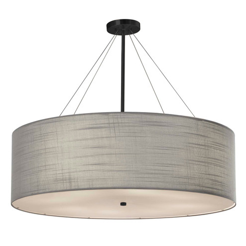 Mid. Chandeliers Drum Shade by Justice Designs ( 102 | FAB-9594-GRAY-MBLK Textile ) 