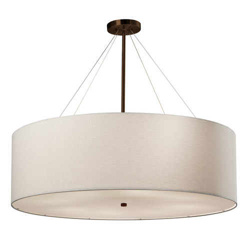 Mid. Chandeliers Drum Shade by Justice Designs ( 102 | FAB-9594-WHTE-DBRZ Textile ) 