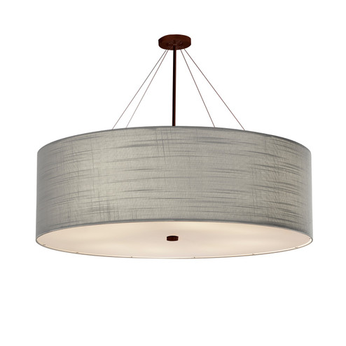 Pendants Drum Shade by Justice Designs ( 102 | FAB-9599-GRAY-DBRZ Textile ) 