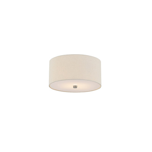 Flush Mounts Drum Shade by Justice Designs ( 102 | FAB-9730-CREM-NCKL Textile ) 